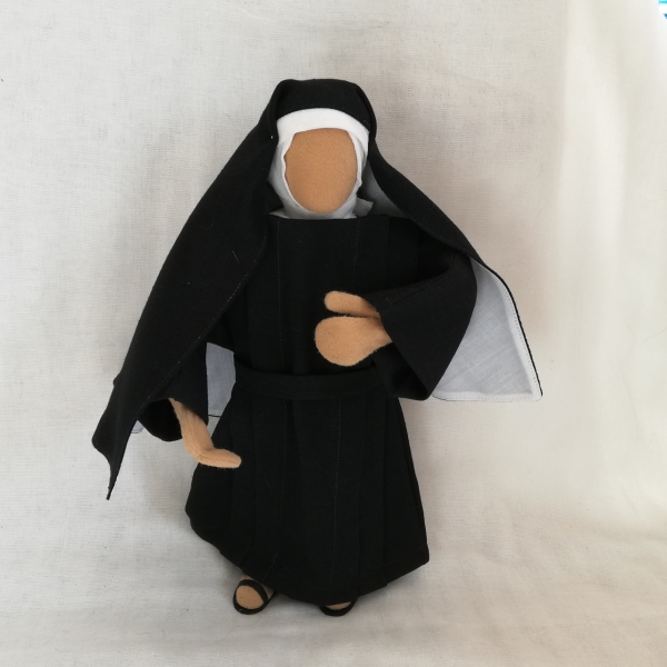 Nonne, Klosterschwester, Erzählfigur, Egli-Figur, schwarz